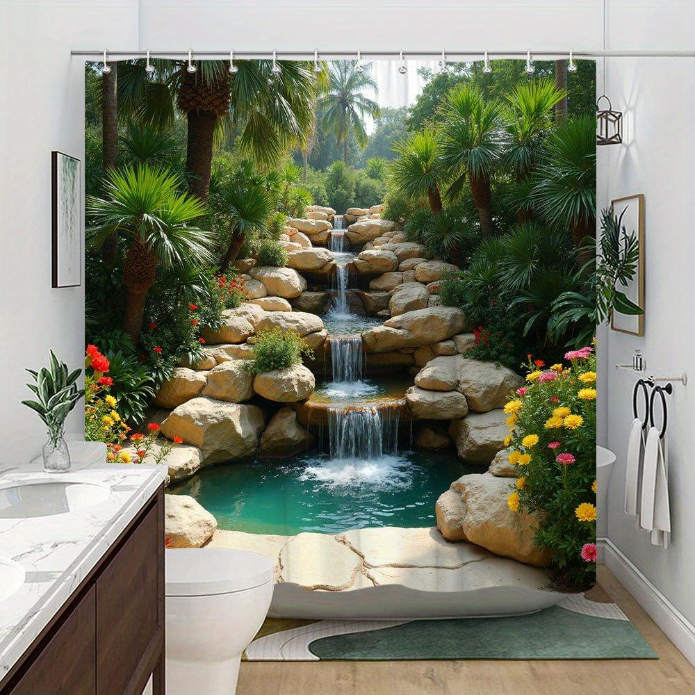 Rainforest Waterfall Shower Curtain - Multi-Style Bath Decor, Perfect for Those Who Love Nature-Inspired and Practical Designs