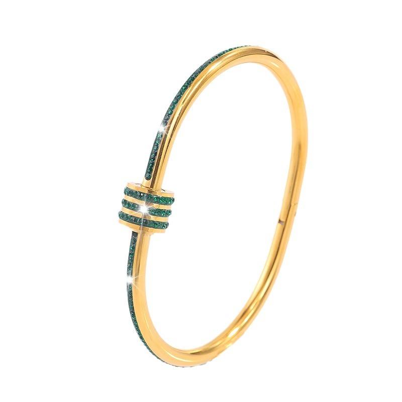 Titanium Steel , Colored Small Waist Light Luxury  Women's High Sense, Fashionable Full Diamond European and American Temperament Niche 