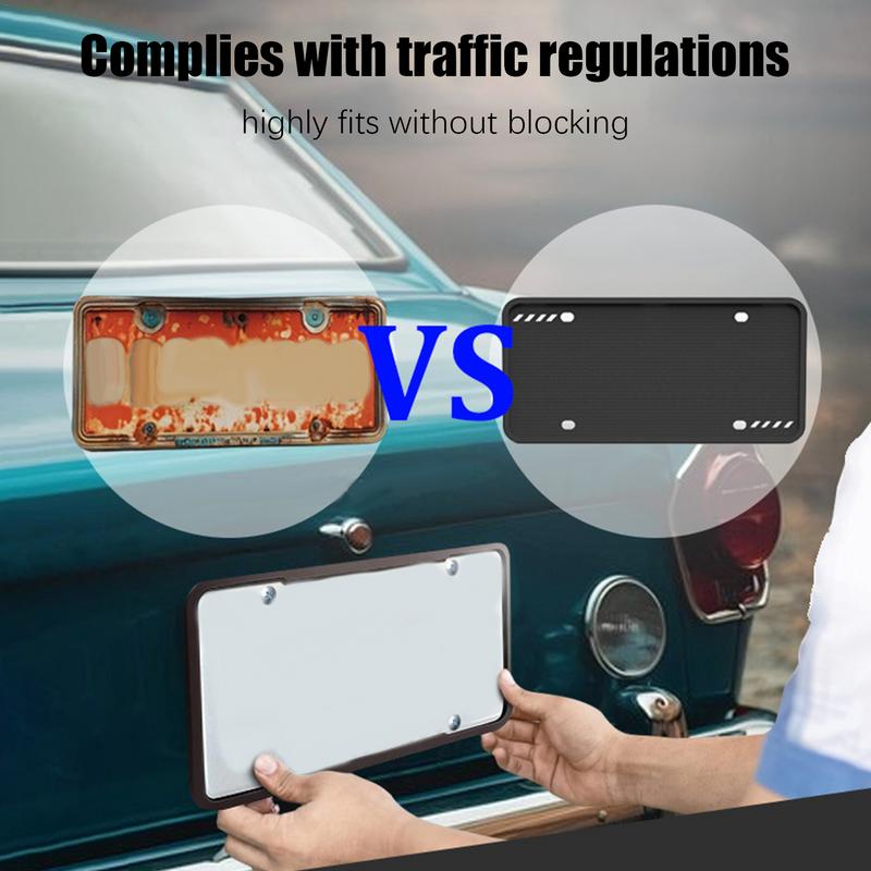 License Plate Holder Silicone Automotive License Plate Bracket Weather-Proof Us Car License Plate Protective Holder For Most