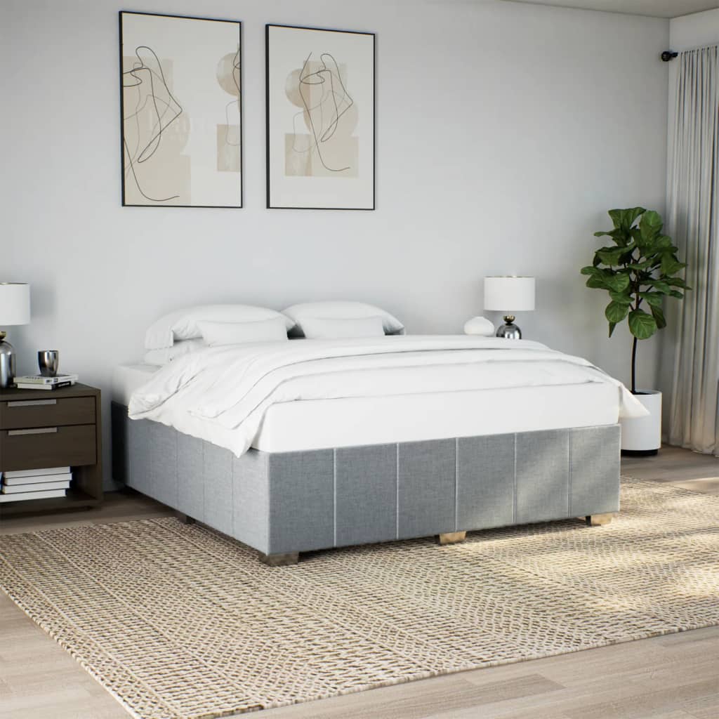 Bed Frame without Mattress Light Grey 200 x 200 cm Fabric
