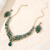 European and American Retro Necklace Earrings Set Bridal Wedding Banquet Dress Accessories Exaggerated Luxury Ruby Two-piece Set 2026