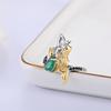 Gorgeous mermaid-shaped design paired with natural green agate gems ring Earrings Set 925 silver fine jewelry for women and girl