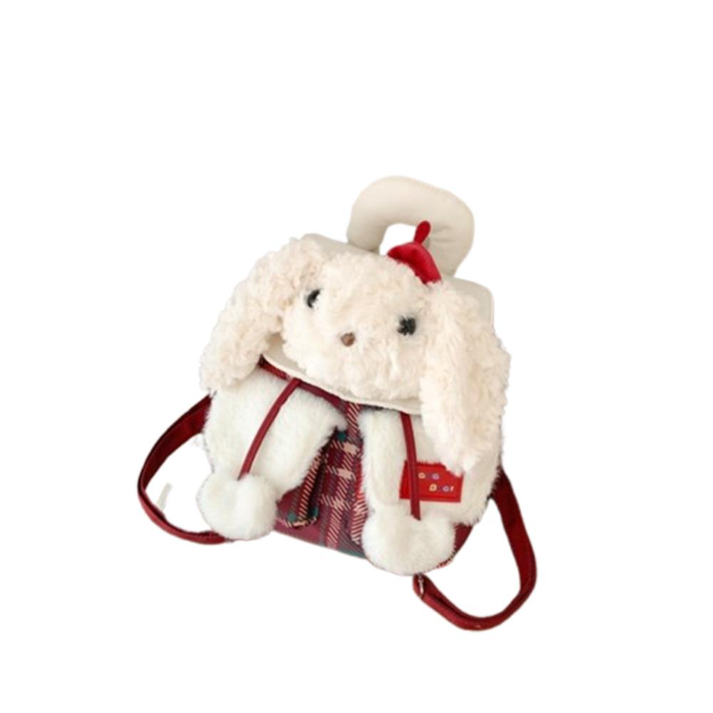 Школьная сумка-рюкзак из плюша с кроликом, большая вместимость, регулируемые лямки, сумка через плечо с животным, для леди красный