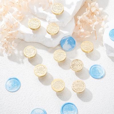 Blessing Wax Seal Stamp Head Replacement Sealing Brass Stamp Head No Handle for Wedding Invitations Envelopes Cards Decoration