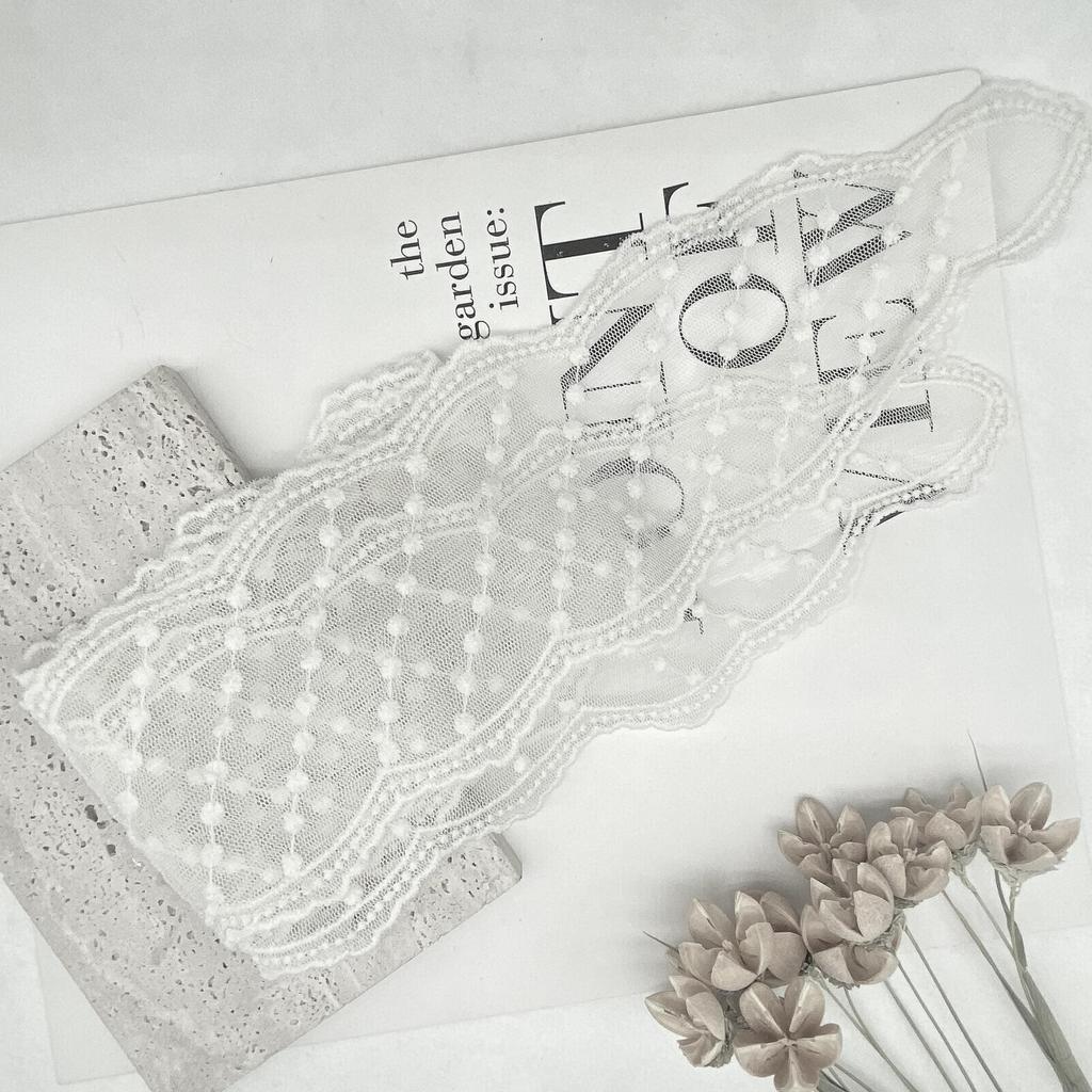 French Lace Embroidered Silk Scarf Headband - Super Fairy Sweet Hair Ribbon