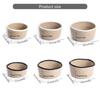 3Pcs Round Braided Linen Baskets Handwoven Linen Rope Organization Baskets Portable Round Storage Container