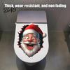 Waterproof Bathroom Wall Stickers Funny Santa Toilet Sticker, Christmas Lid Decal, Self-Adhesive, 3D Holiday Hole PVC Sticker for Tank Interior Decor