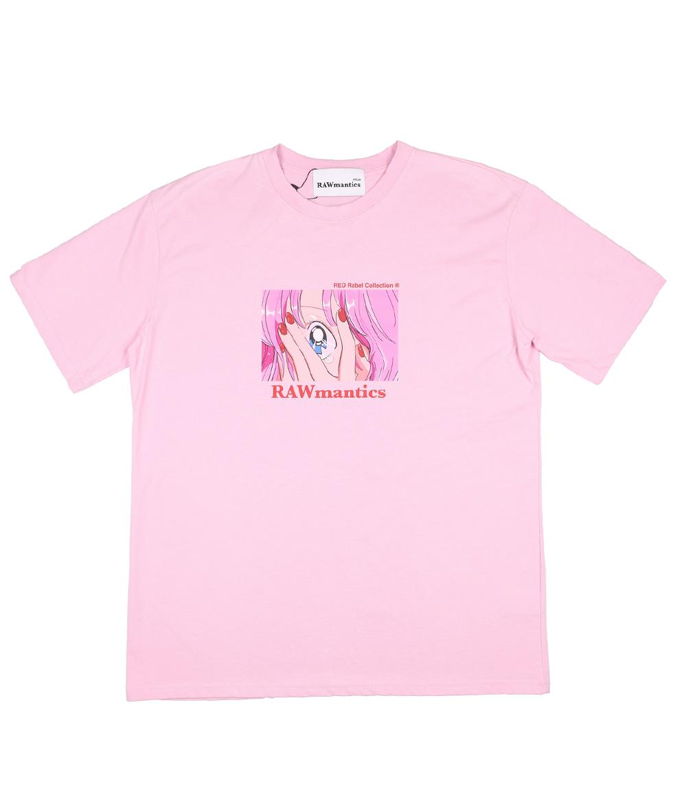 Romantics Oversized Anime Short Sleeve T-Shirt Pink