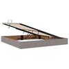 LED Storage Bed with Mattress Taupe 200 x 200 cm Fabric