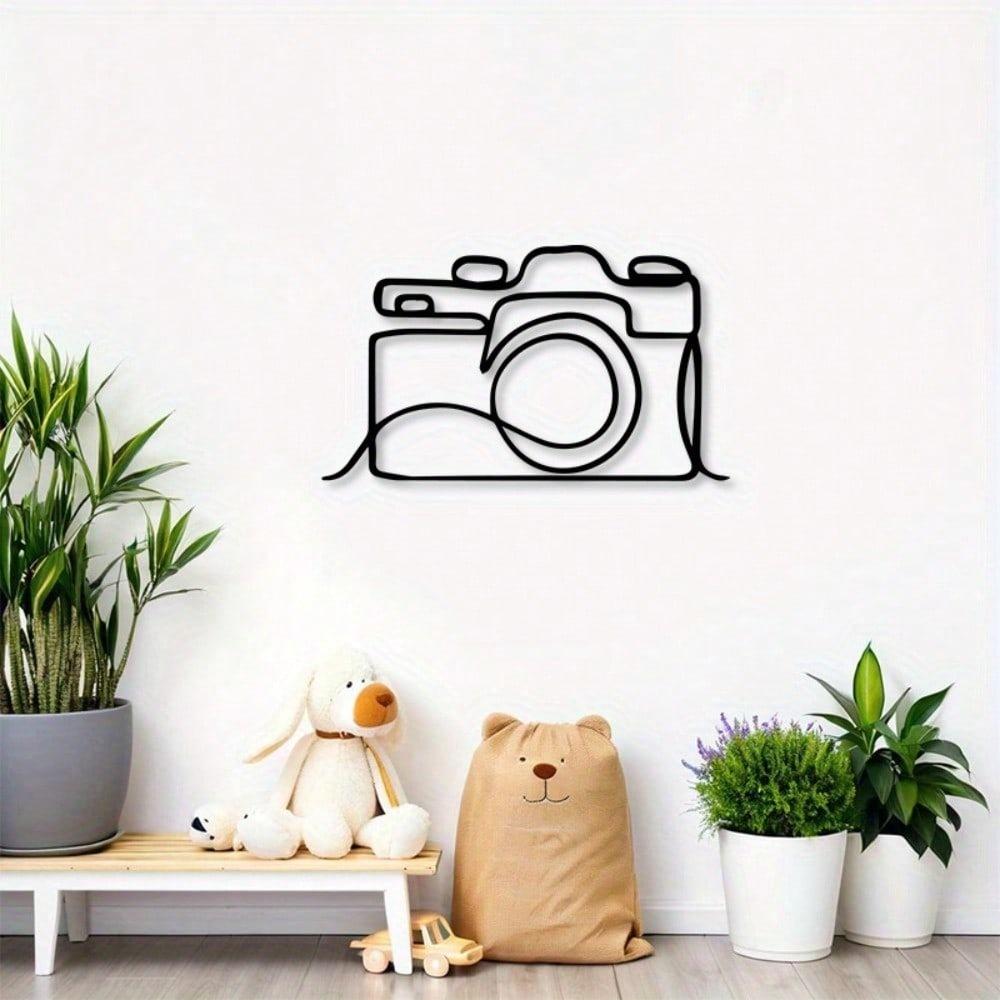 Vintage Camera Metal Wall Art Minimalist Photo Studio Decor Gift for Photographers