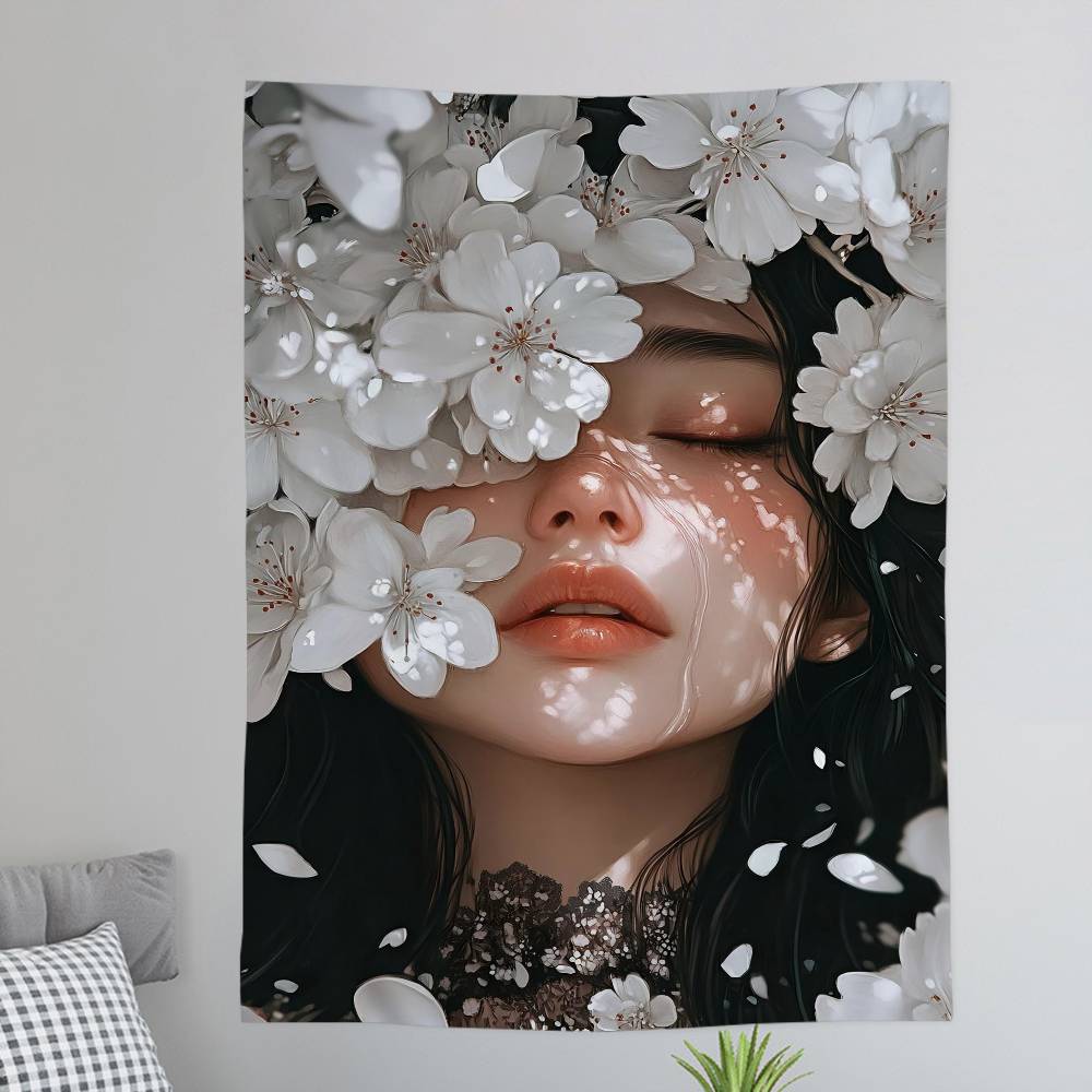 Abstract Flowers Girl Colorful Tapestry Wall Hanging Bohemian Wall Tapestries Mandala Wall Hanging Sheets