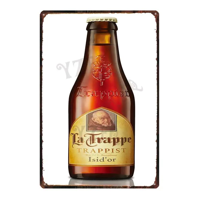Birra Belga VintageBrugse Zot La Trappe Segno Metallico Lattina Targhe Per Muro Bar Pub Arte Cucina Caffè Decorazioni Casa 30X20CM DU-8282A