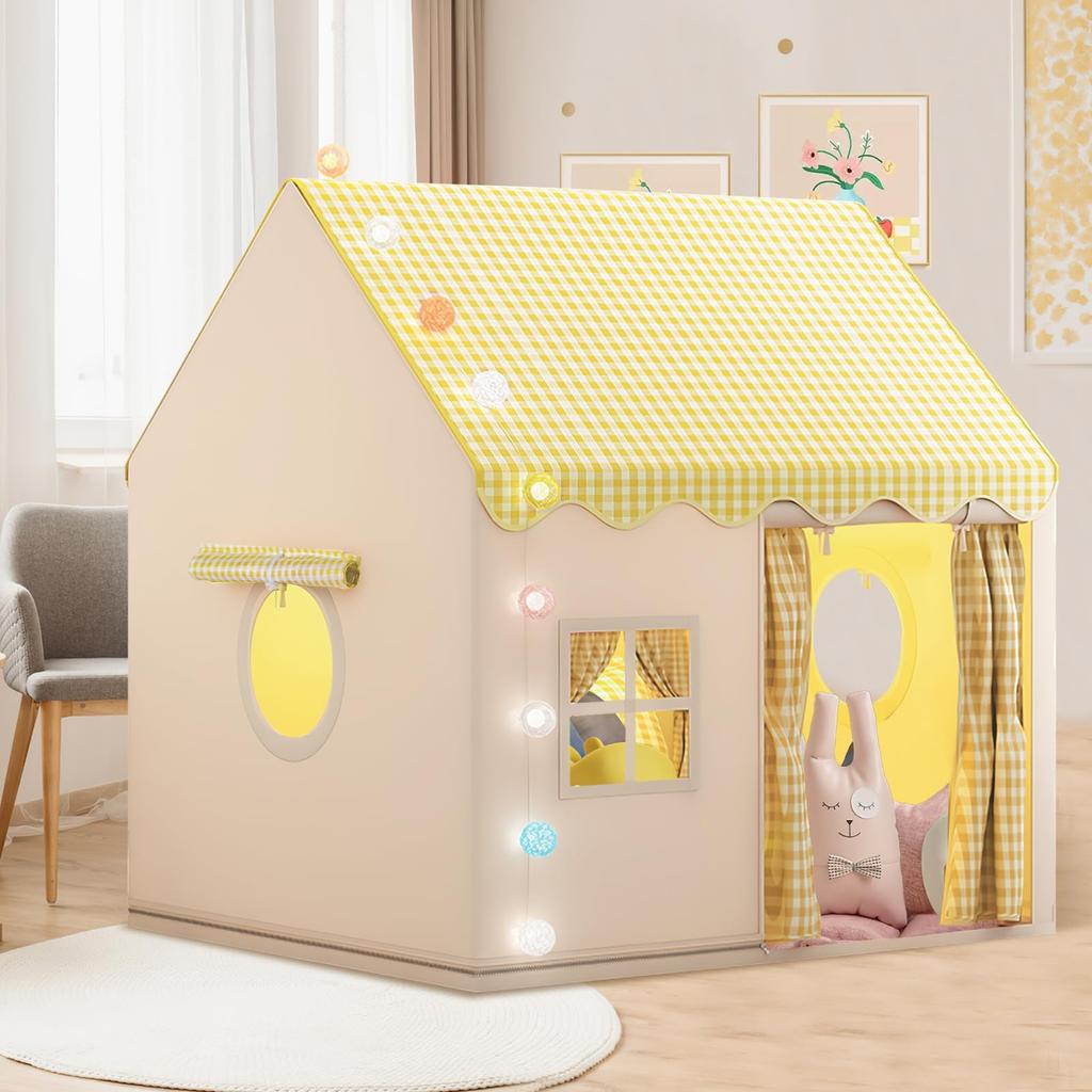 Kids' Tent for Girls, Indoor Play Tent, Tent House, Secret Base, Indoor Play Equipment, Toy, Foldable, Easy Assembly, Perfect for Birthdays,