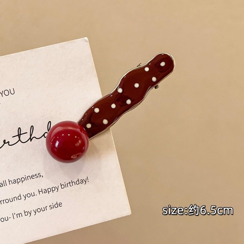 Red Retro Hair Clip Polka Dot Duckbill Hair Clips Sweet Bangs Clip  Hair Styling Accessories