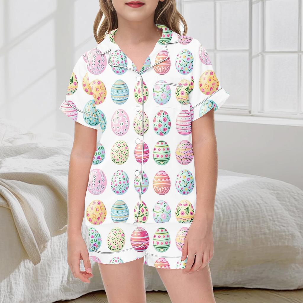 Kids' Printed Pajama Set - Short Sleeve & Shorts Sleepwear