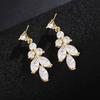 Huitan Sparkling CZ Dangle Earrings for Women Silver Color/Gold Color Luxury Bridal Wedding Earrings Party New Fashion