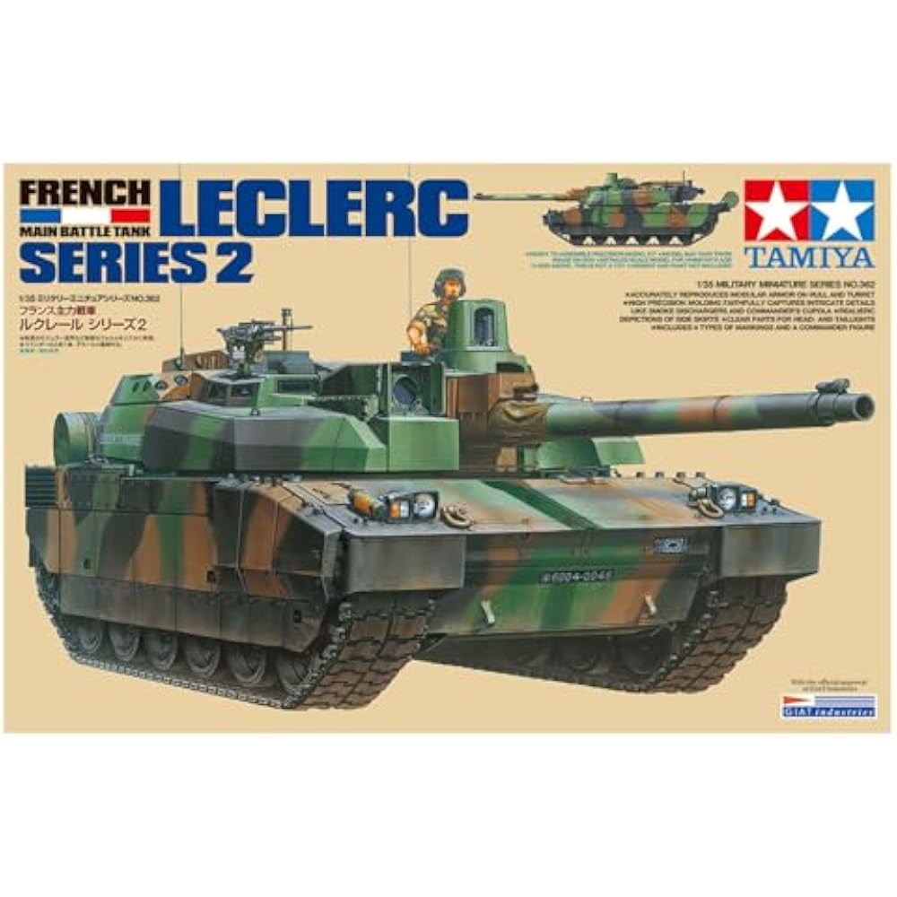 TAMIYA 1/35 Military Miniature Series No. 362 French Main Battle Tank Leclerc Series 2 Plastic Mo...