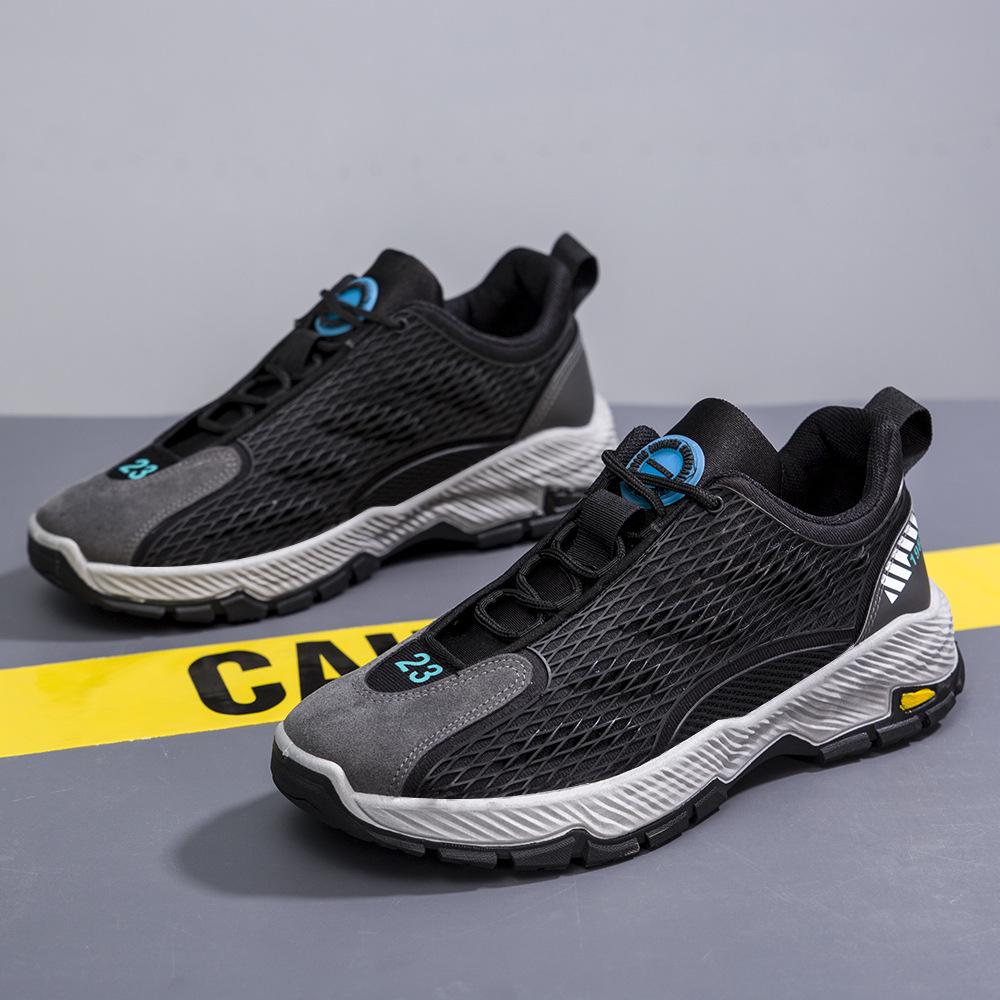 New foreign trade large size spring and autumn new men's shoes breathable mesh men's sports running flying weaving tide shoes casual versatile