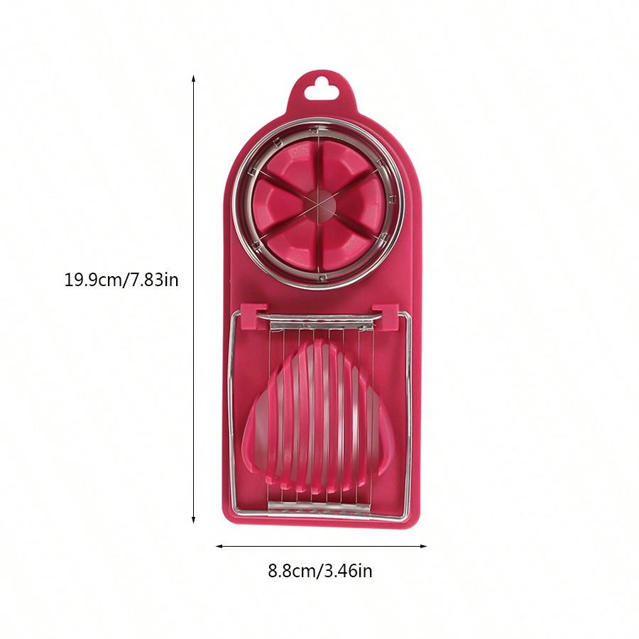 1pc Household Multifunctional Egg Cutter, Egg Slicer For Hard Boiled Eggs, 2 In 1 Egg Chopper/Divider/Dicer/Cutter, Kitchen Gadgets