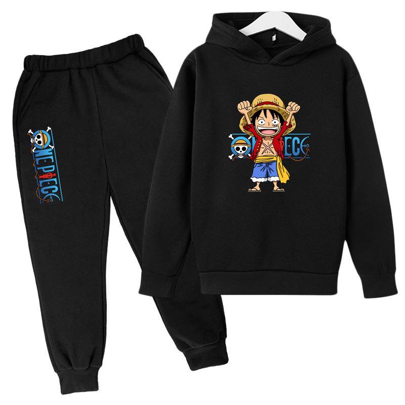Nejprodávanější Kreslený Anime One Piece Luffy Zoro Dětský Jaro Podzim Harajuku Mikina Tepláky Set Kapsy Mikina Vrcholy