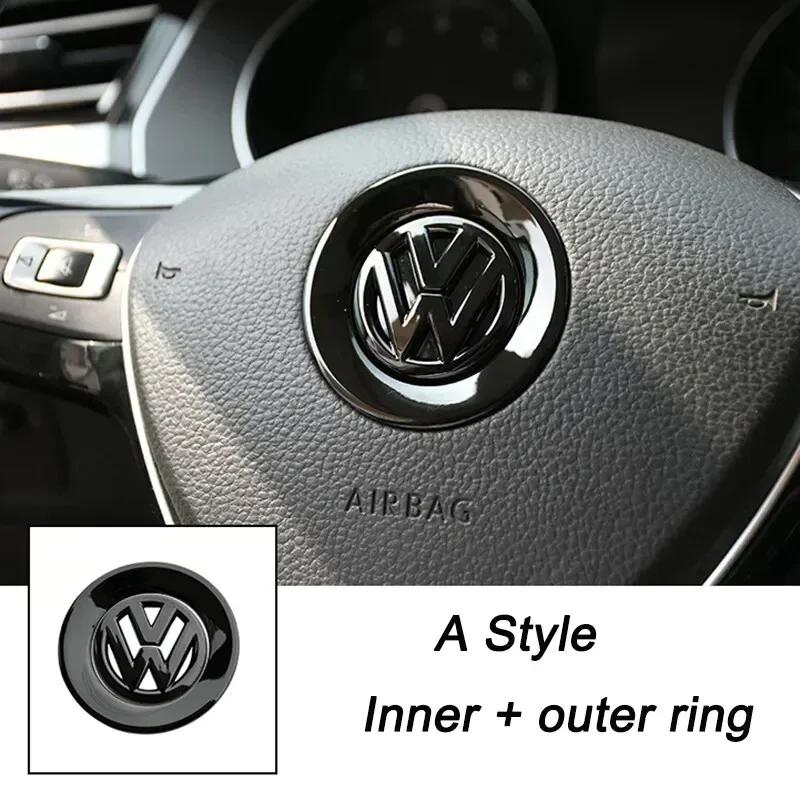 Nuovo Adesivo Emblema Centrale per Volante Auto 3D in ABS Traforato per Volkswagen Passat MK6 MK7 CC Polo Golf Jetta Beetle Polo