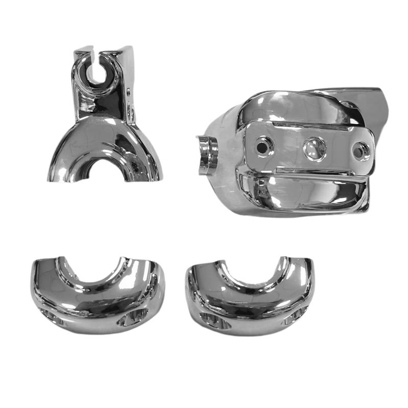 Chrome Handlebar Cover Kit For 96-14 Softails 96-17 Dynas 96-03 Front Clutch Control Dress-Up Handle Bar