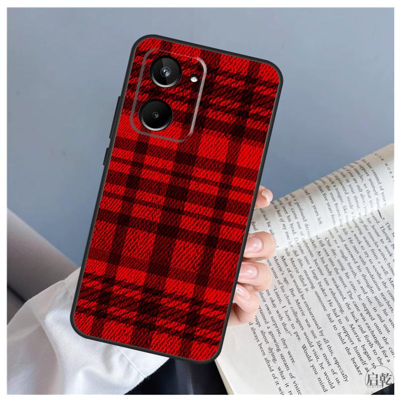 Buffalo Plaid Pattern For Realme C61 C63 C71 C55 C67 C51 C75 C65 C53 C35 11 12 13 14 Pro Plus GT6 GT7 15 Pro Case