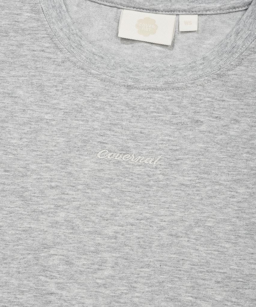 COVERNAT WOMAN Comfort Crop T-Shirt Melange Gray