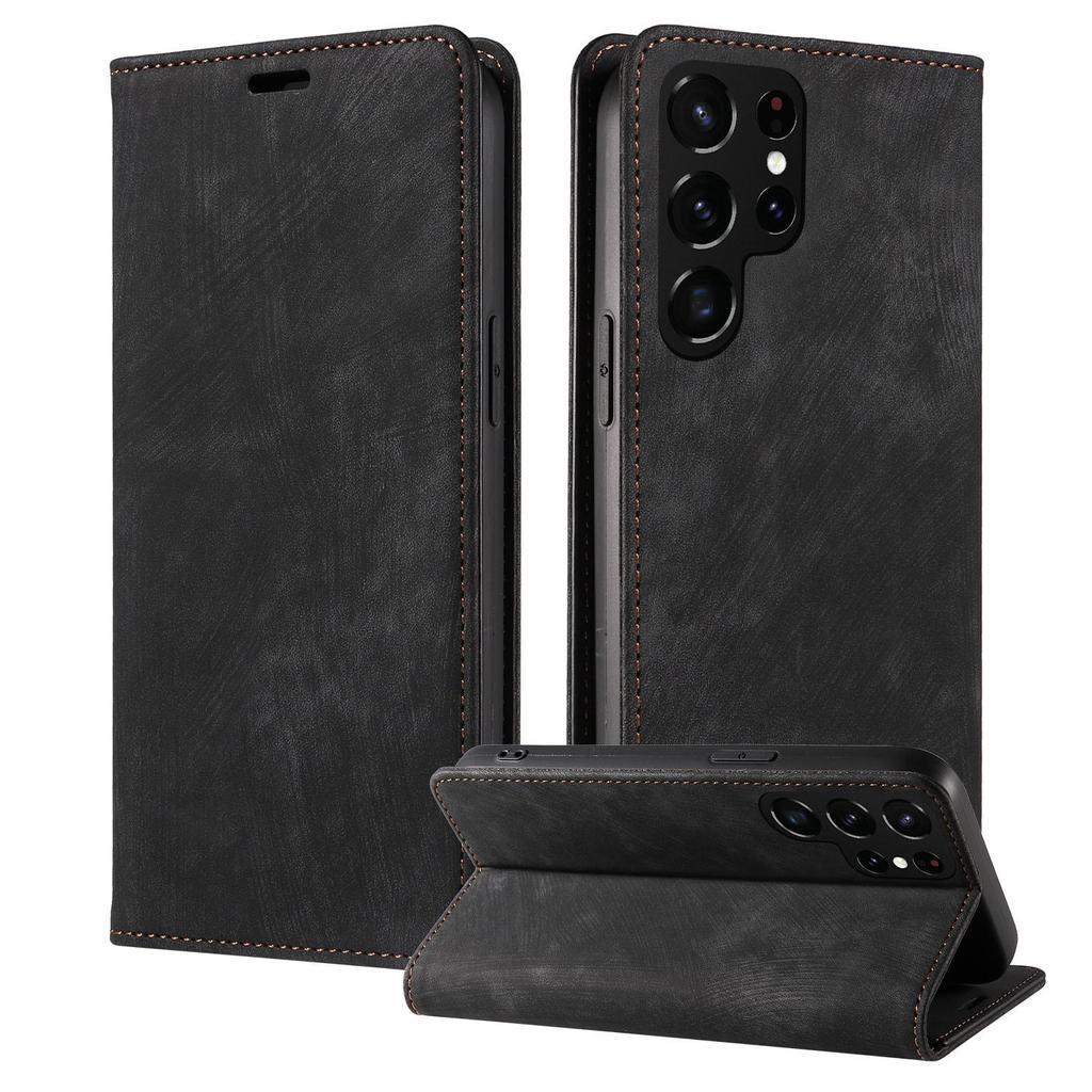 Lærdeksel til Samsung S22Ultra, A20E, A51, S10, S21FE - magnetisk, flip, beskyttelsesdeksel.