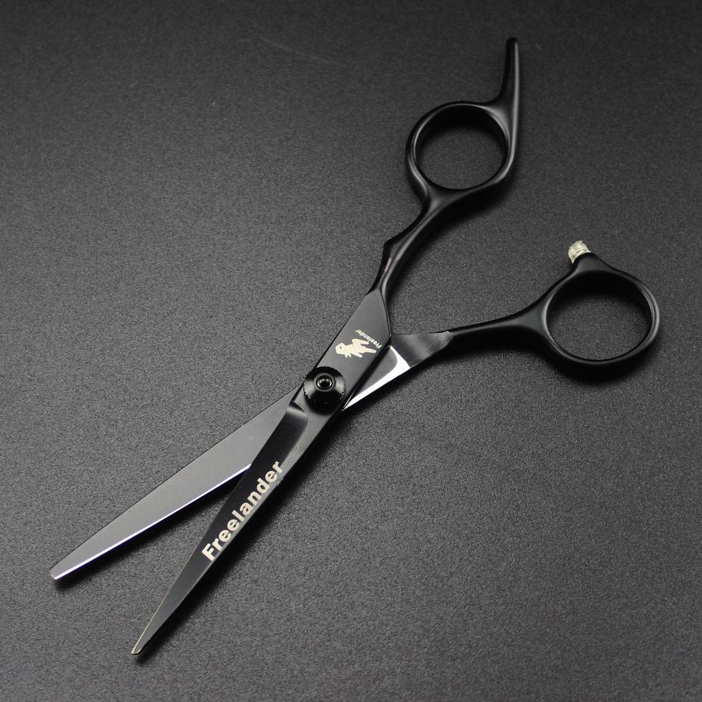 6.0" High Screw Black Gold Hairdressing Scissors - Straight & Thinning Shears