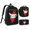 Burundi Map Flag Backpack Boys Girls BookBag School Bag Shoulder Bags 3ps Insulated Lunch Bag Pencil Case