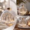 2D plochý vzor vánoční koule Ozdoba Lehká průhledná koule Bauble Dekorace na krb