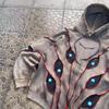 American Dark Retro Heavy Industry Eye Print Hoodie Street Trend Men's and Women's Same Pullover Sweater Trendy Brand