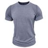 Mens American Style Solid Color Crew Neck Short Sleeve Casual T Shirt