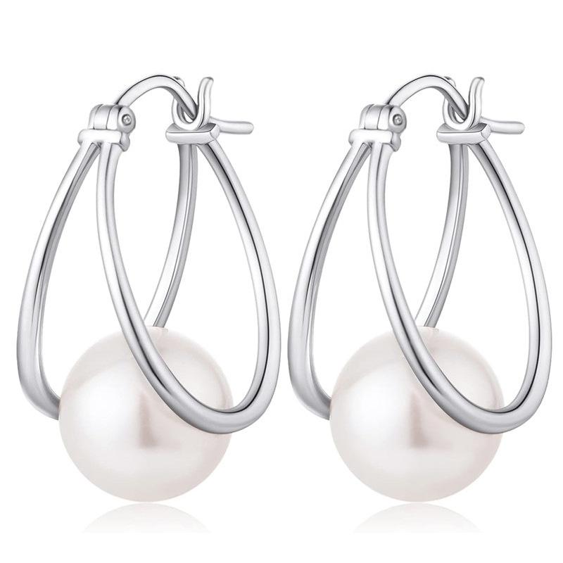 2026 New High End Pearl Ear Buckle Women s Electroplating Exquisite Simple Earrings Fashionable and Popular Design Zircon