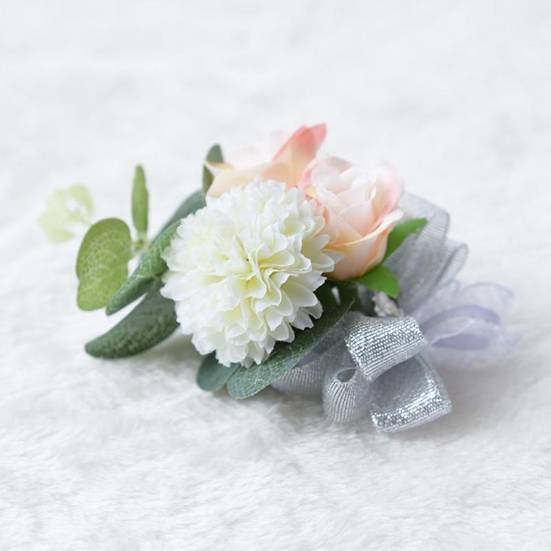 2Pieces Elegant Wrist Flowers for Bridesmaid and Party Decorations Wedding Decoration Gifts