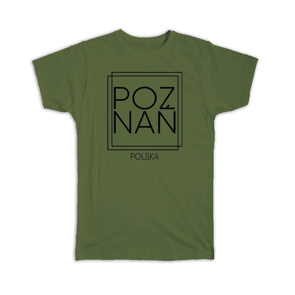 Gift T-Shirt : POZNAN Poland Square Modern Minimalist Font S