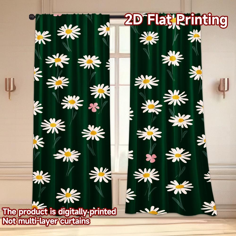 Set Of 2 Flat Printing Curtains Without Rod Floral Spring Design Saint Patrick Is Day Festival Popular Drapes Curtain Made Polyester