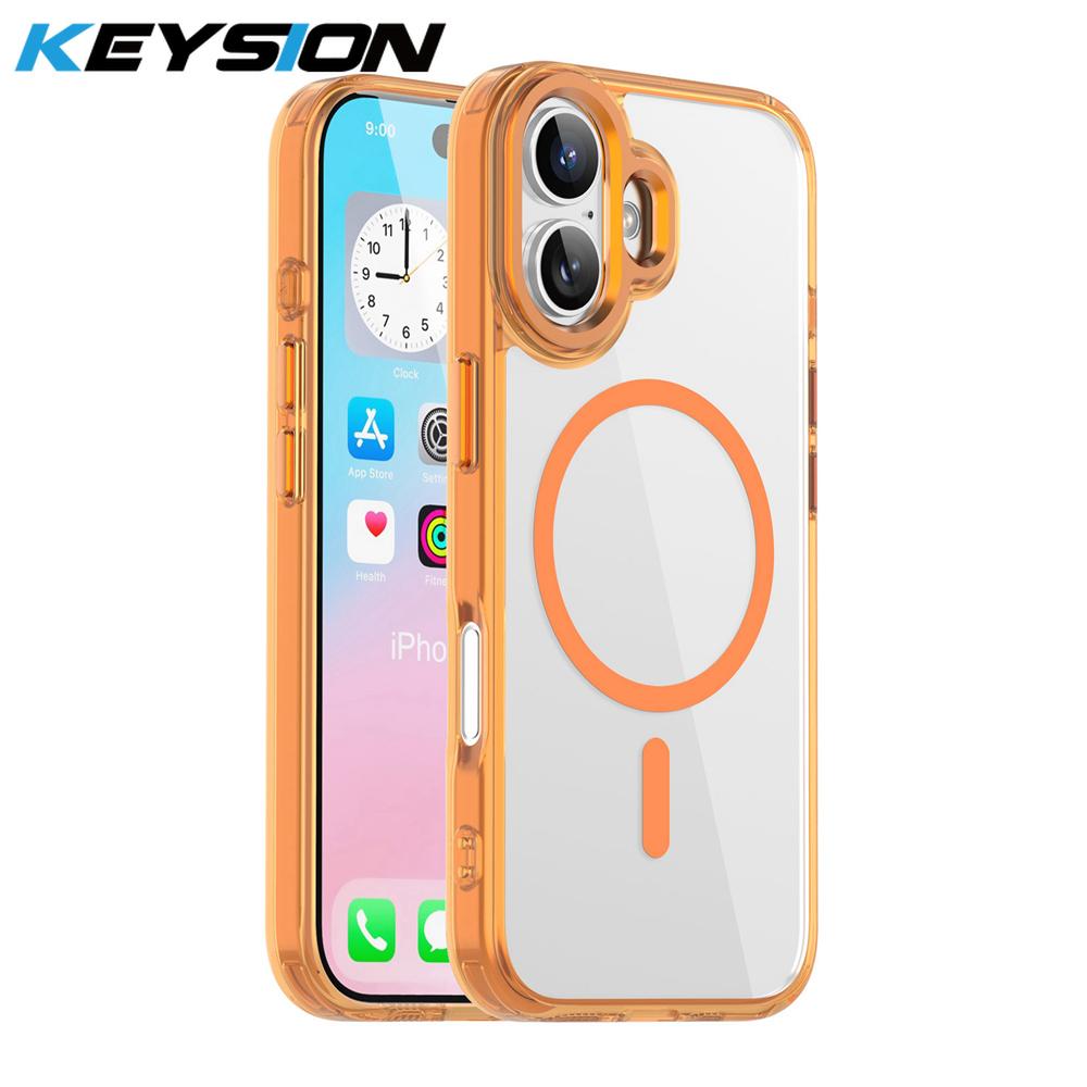 KEYSION Stoßfestes Transparentes Case für MagSafe für iPhone 17 17 Air Weiches TPU+PC Magnetisches Kabelloses Laden Telefon HD Klare Hülle