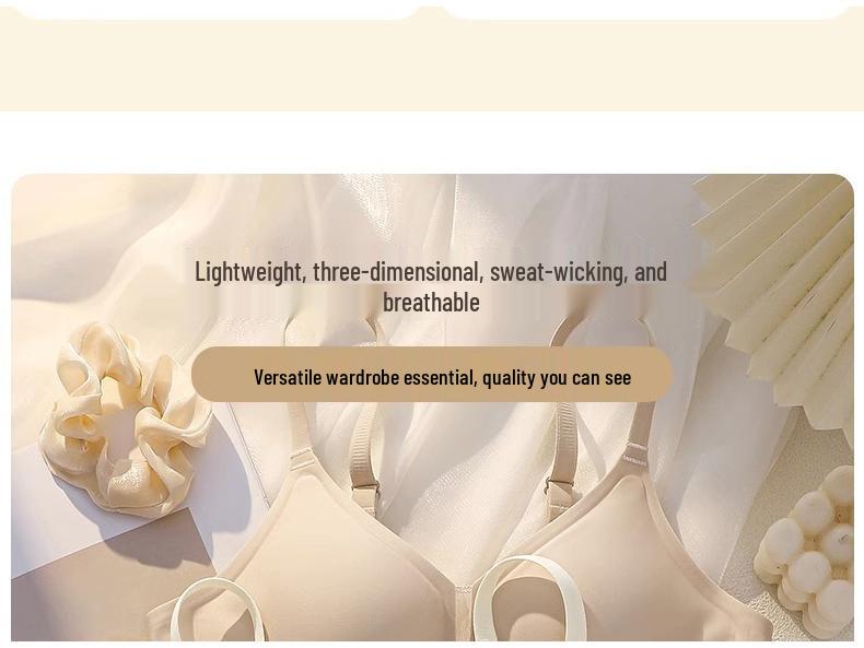 Summer Breathable Seamless Soft Support Bra - Wire-Free, Sweat-Absorbing, Anti-Sag, Small Chest Enhancement for Women
