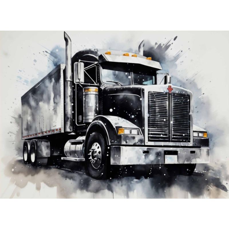 Watercolor Vehicle Car Semi Truck Anime Abstract Poster Canvas Painting Wall Art Pictures for Children's Room Home Decor