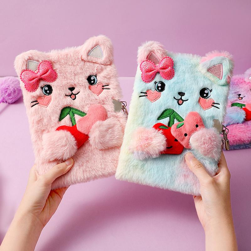 A5 Notitieboek Dagboek Met Slot, Cadeau Voor Meisjes van 6 7 8 Jaar, Schattig Kattennotitieboek Gelinieerd Journal Voor Meisjes, Geheim Dagboek Voor Meisjes