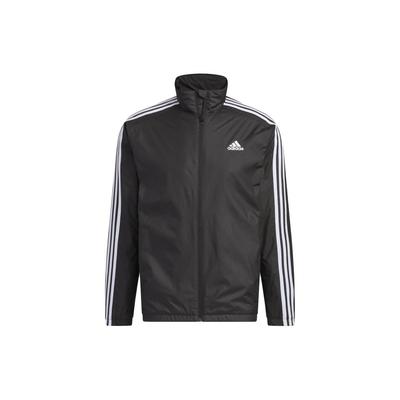 Chaqueta Deportiva Vintage con Logo de Tres Rayas, Cuello Mao, Estampada, con Cremallera, Manga Larga para Hombre, chaquetas Negro IK7335