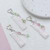 Cute Strawberry and Butterfly Phone Charm Charming Lace and Bead Keychain Phone Strap with Strawberry and Tulip Ornament