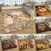 Ancient Nautical Chart World Map Carpet Bedroom Full Cover Big Size Living Room Rug Resistant To Dirt Easy To Maintain Soft Mat