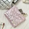 Korean Quilted PU Love Bow Cosmetic Bag Skincare Products Pouch Inner Pocket Multi-function Makeup Lipstick Storage Bag Handbag