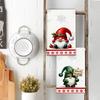 2Pcs Christmas hand towel Christmas plaid print towel Kitchen decorations 45 * 66 Dishcloth Cleaning rag