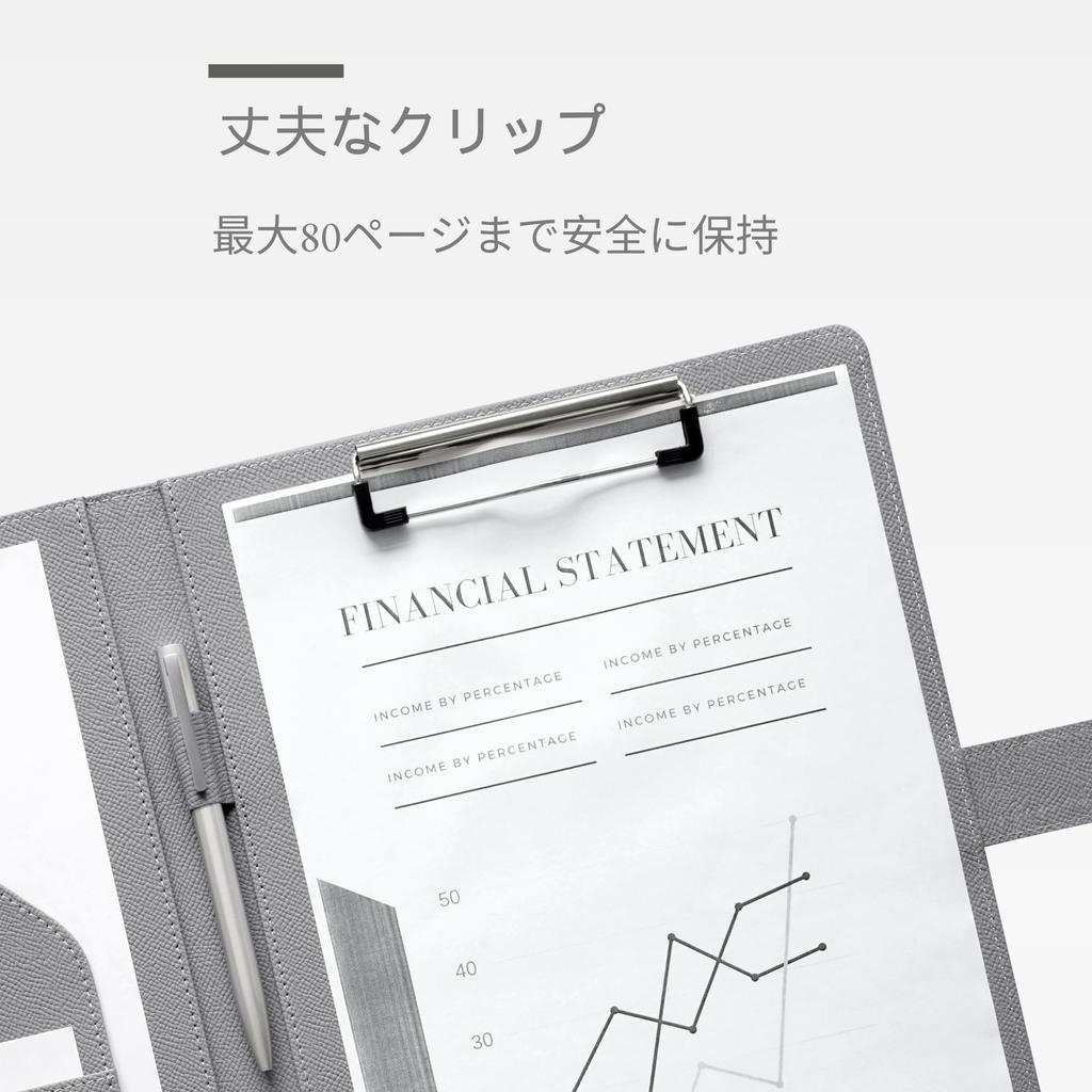 Mymazn A4 Binder Clipboard PU Meeting Pad Clip Desk Pad Signature A4 Document Folder for Contract Office Supplies Folder, Bi-fold Leather, File,