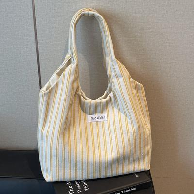 Canvas Bag Women's 2025 New Popular Summer Fashion Student Class Commuting Shoulder Bag Large Capacity Tote Bag