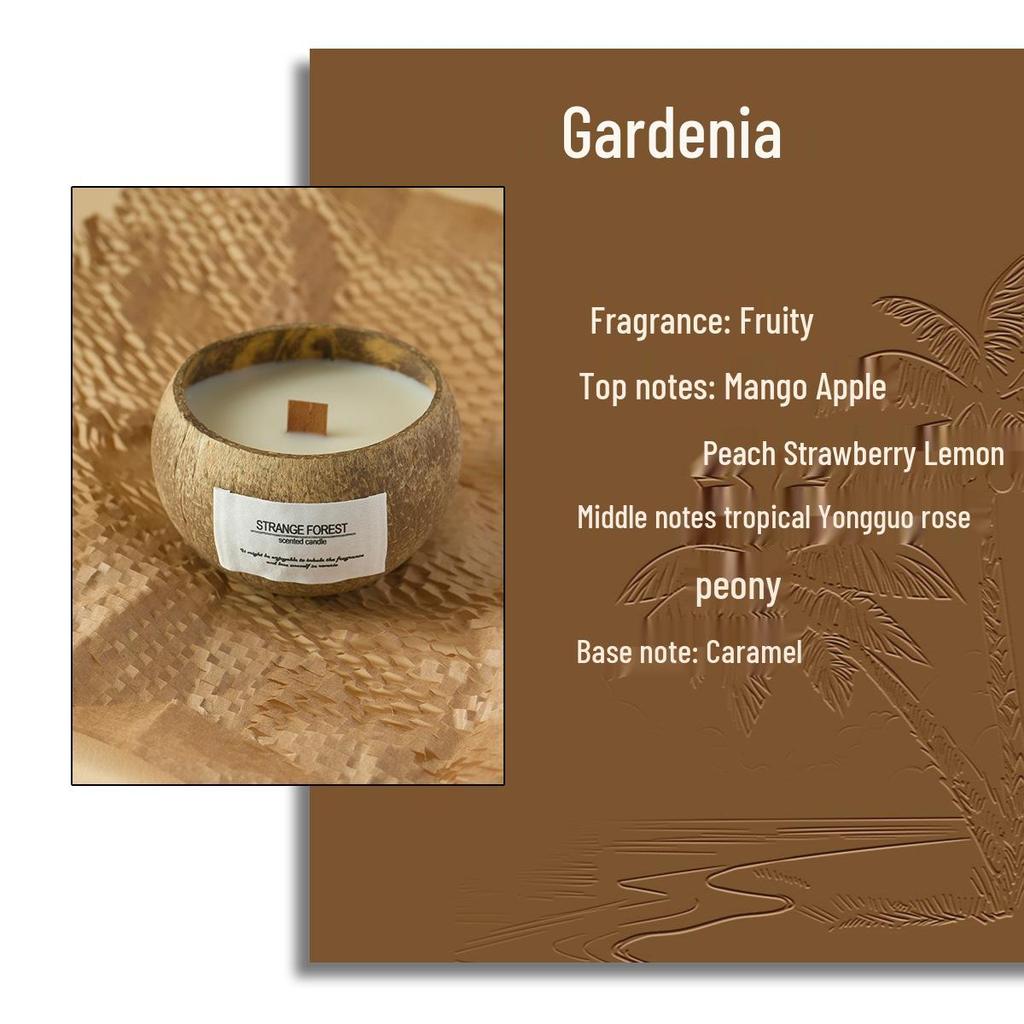 Coconut Shell Aromatherapy Scented Candles - Custom Essential Oil Incense, High-End Plant Wax Fragrance for Home Use and Souvenirs.